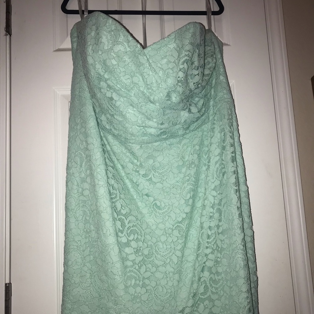 David’s Bridal lace bridesmaid dress - mint